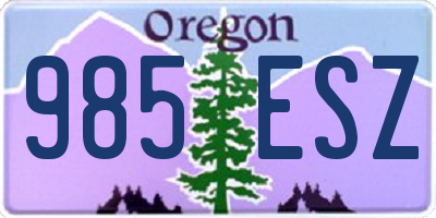 OR license plate 985ESZ