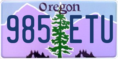 OR license plate 985ETU