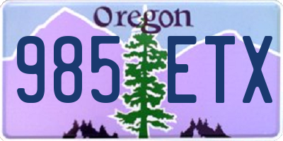 OR license plate 985ETX