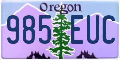 OR license plate 985EUC