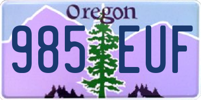 OR license plate 985EUF