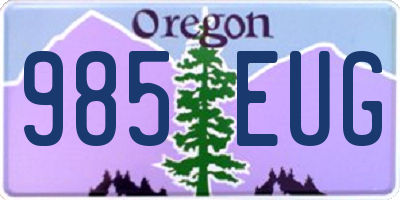 OR license plate 985EUG