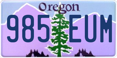 OR license plate 985EUM