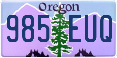 OR license plate 985EUQ