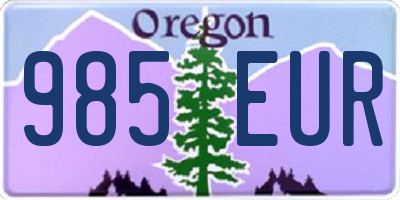 OR license plate 985EUR