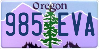OR license plate 985EVA