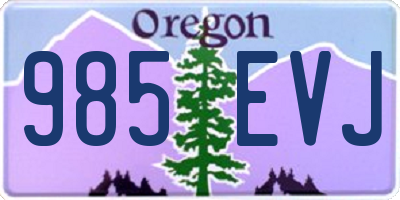 OR license plate 985EVJ