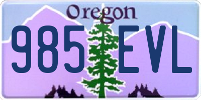 OR license plate 985EVL