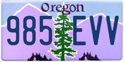 OR license plate 985EVV