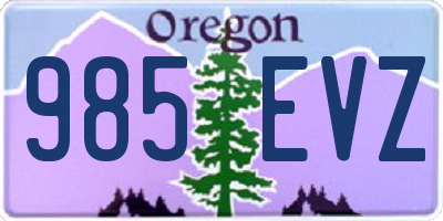 OR license plate 985EVZ