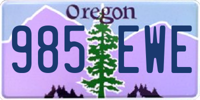 OR license plate 985EWE