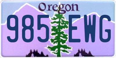 OR license plate 985EWG