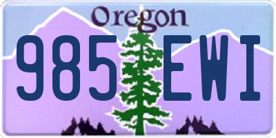 OR license plate 985EWI