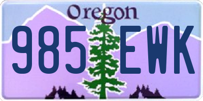 OR license plate 985EWK