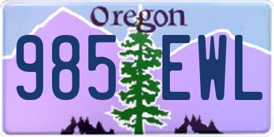 OR license plate 985EWL