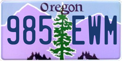 OR license plate 985EWM