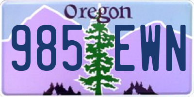 OR license plate 985EWN