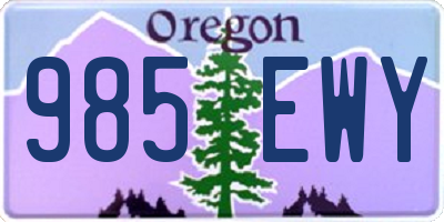 OR license plate 985EWY