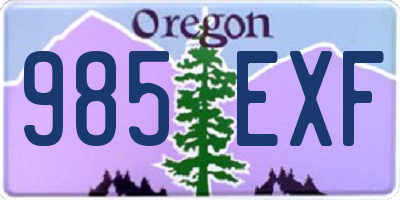 OR license plate 985EXF