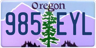 OR license plate 985EYL