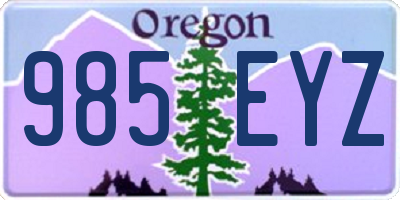 OR license plate 985EYZ