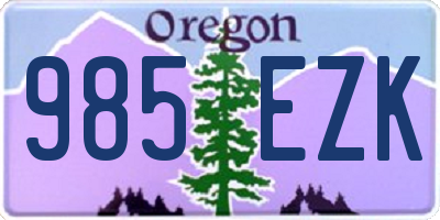 OR license plate 985EZK