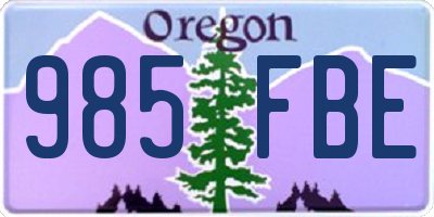 OR license plate 985FBE