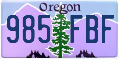OR license plate 985FBF