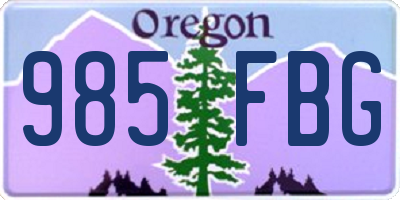 OR license plate 985FBG