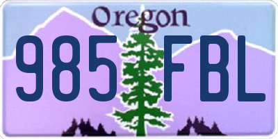 OR license plate 985FBL
