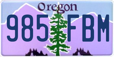 OR license plate 985FBM