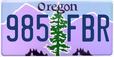 OR license plate 985FBR