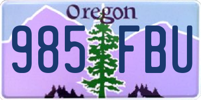 OR license plate 985FBU