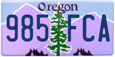 OR license plate 985FCA