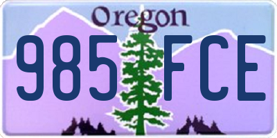 OR license plate 985FCE