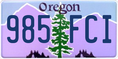 OR license plate 985FCI