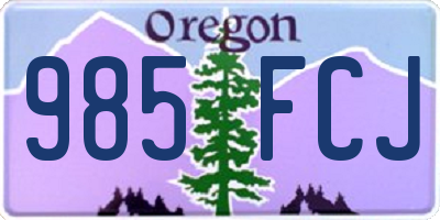 OR license plate 985FCJ