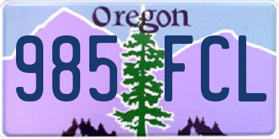 OR license plate 985FCL