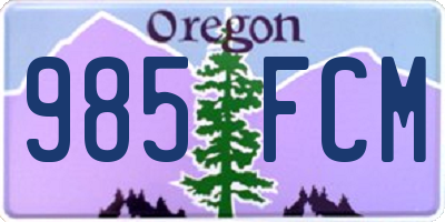 OR license plate 985FCM