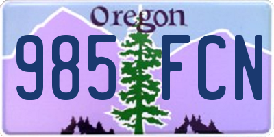 OR license plate 985FCN