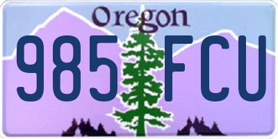 OR license plate 985FCU