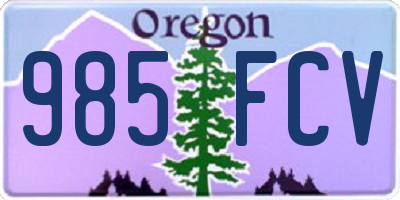 OR license plate 985FCV