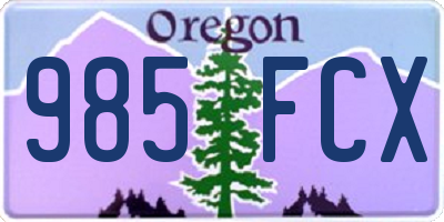 OR license plate 985FCX