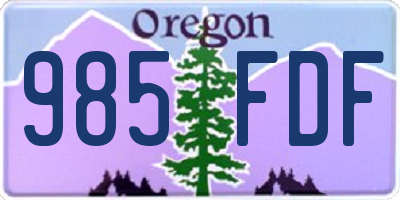 OR license plate 985FDF