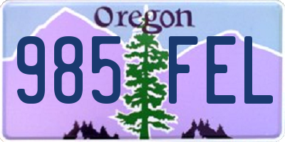OR license plate 985FEL