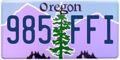 OR license plate 985FFI