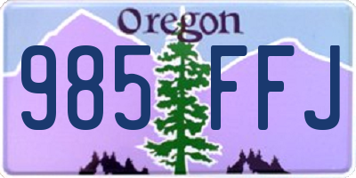 OR license plate 985FFJ