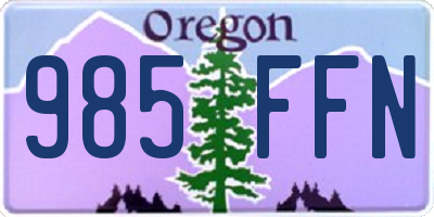 OR license plate 985FFN