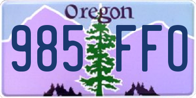 OR license plate 985FFO