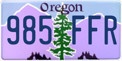 OR license plate 985FFR